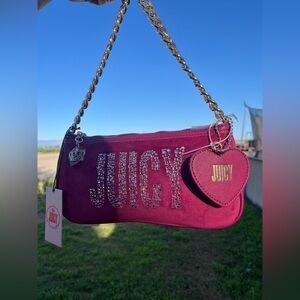 Juicy Couture Velour Plumberry Chain Shoulder Bag Y2K